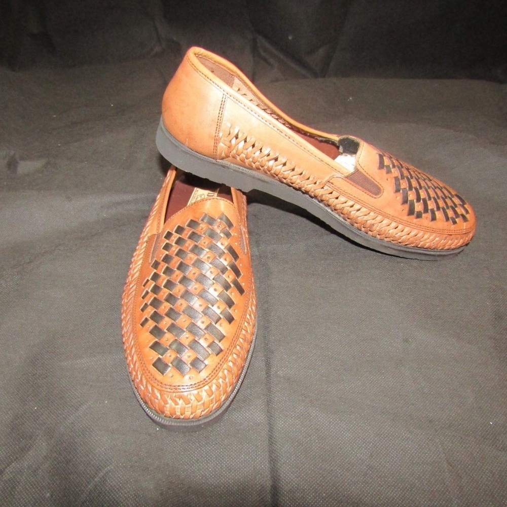 HABAND DUKE Brown&Black Waffle Weave Slip-on Shoe
